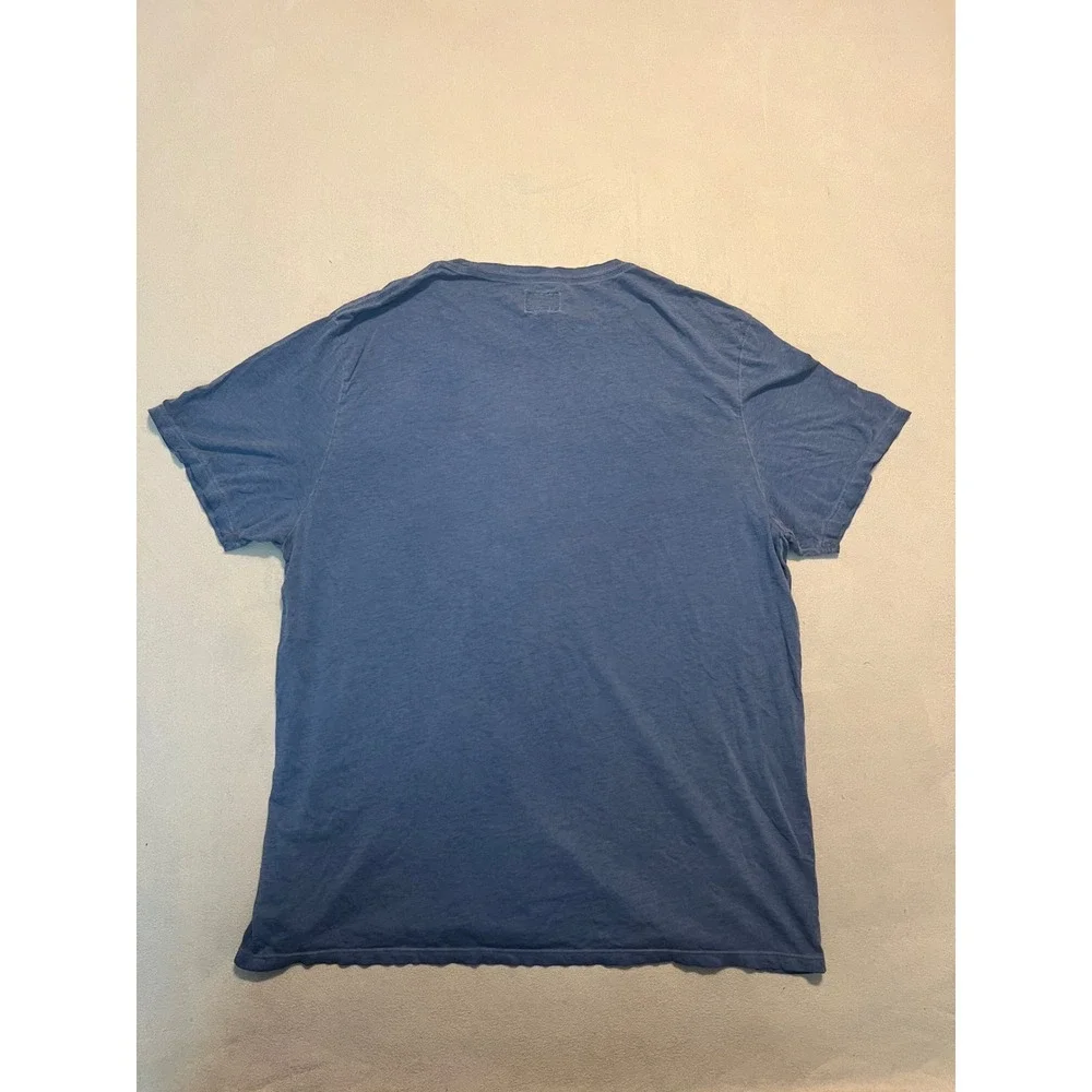 Guess Mens Pima Cotton Embroidered Logo T-Shirt Blue Distressed XL M2GP24K7HD0 - Picture 2 of 8